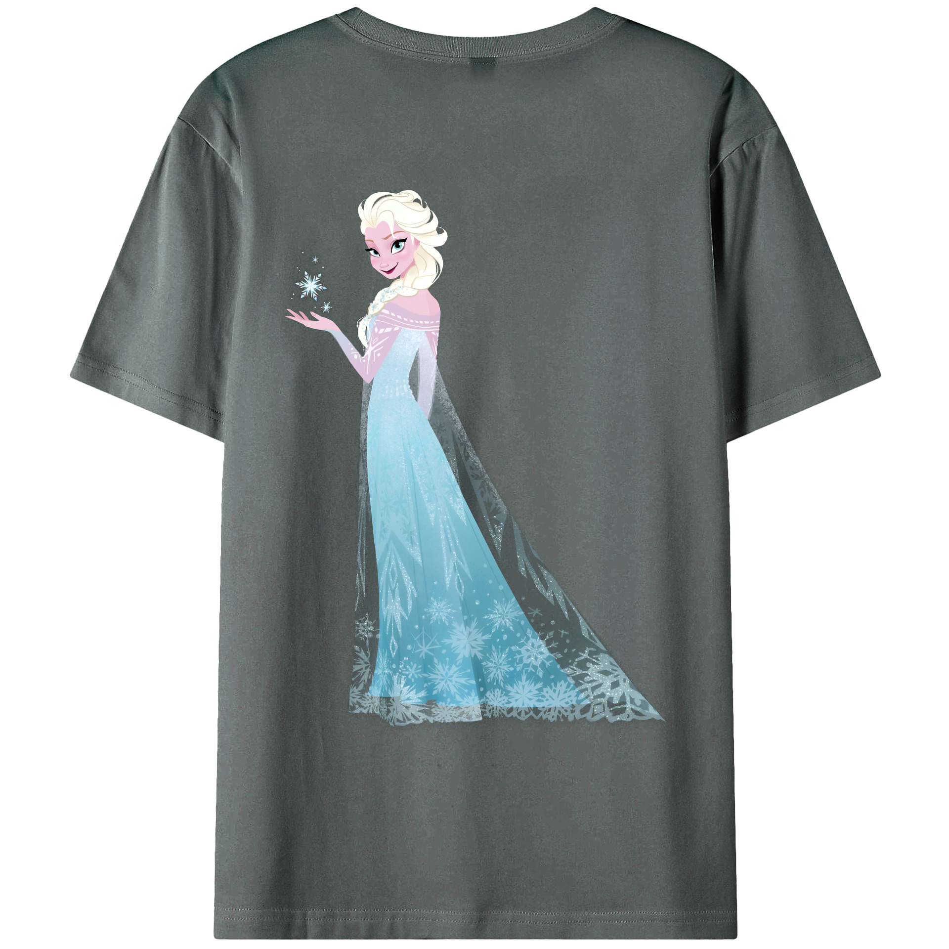 （画像用） アナと雪の女王 アンナ エルサ Frozen Anna Elsa 綿100％ メンズ半袖Tシャツ（バックプリント） 通気性